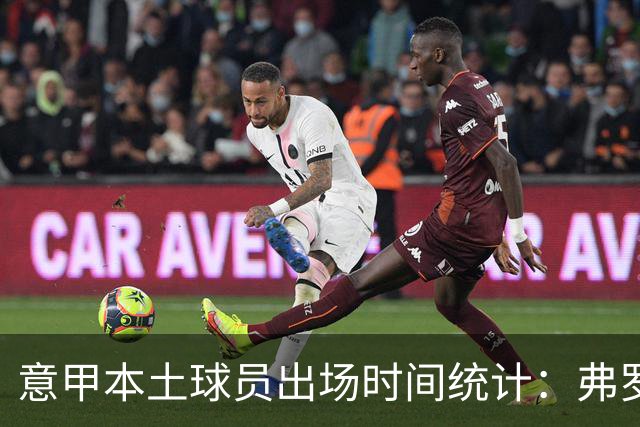 意甲本土球员出场时间统计：弗罗西诺内领先，国米位列第十